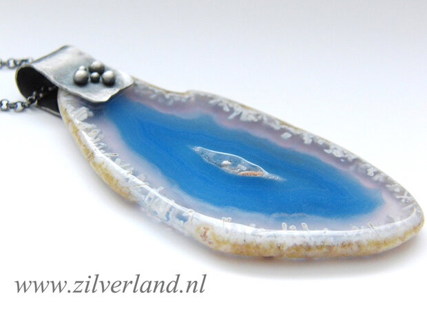 Zilveren Ketting met Agaat Hanger "Out of Space"