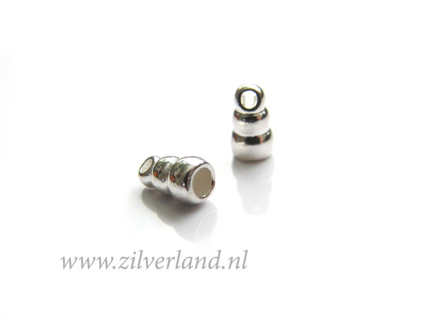 2 Stuks 2,3mm Sterling Zilveren Eindstuk