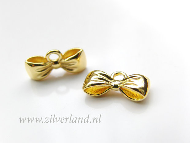 1 Stuk Sterling Zilveren Hanger- Strikje Verguld