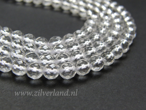 6mm Bergkristal Edelstenen Kralen- A Kwaliteit, Facet