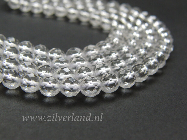 6mm Bergkristal Edelstenen Kralen- A Kwaliteit, Facet