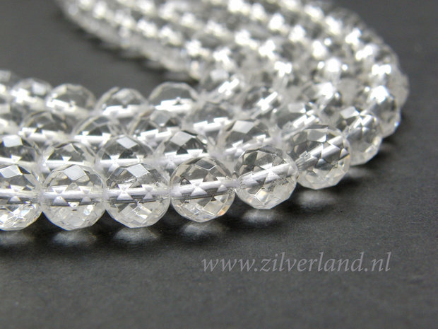 8mm Bergkristal Edelstenen Kralen- A Kwaliteit, Facet