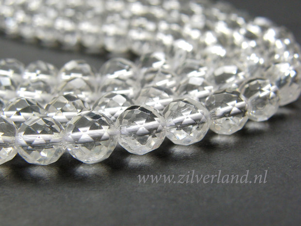 8mm Bergkristal Edelstenen Kralen- A Kwaliteit, Facet