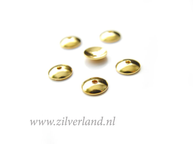 10 Stuks 5mm Kralenkapjes- Verguld