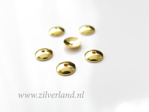 10 Stuks 5mm Kralenkapjes- Verguld
