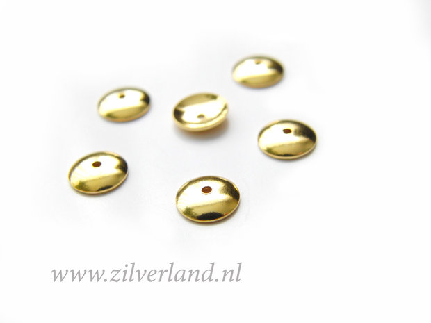 10 Stuks 6mm Sterling Zilveren Kralenkapjes- Verguld