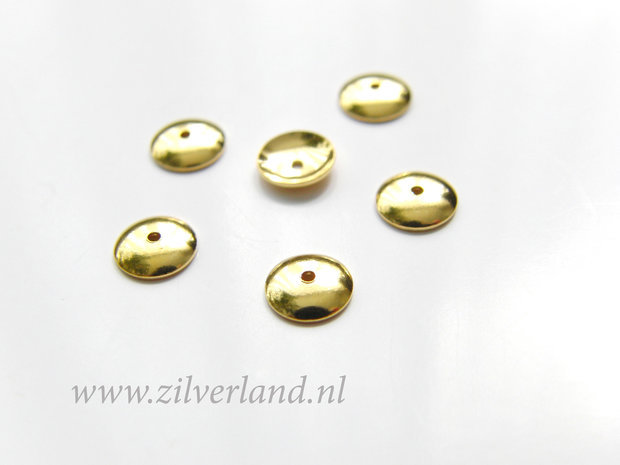10 Stuks 6mm Sterling Zilveren Kralenkapjes- Verguld