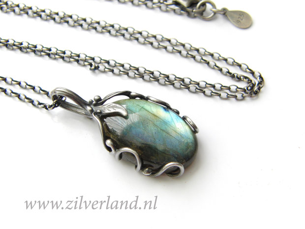 Zilveren Edelstenen Ketting met Labradoriet