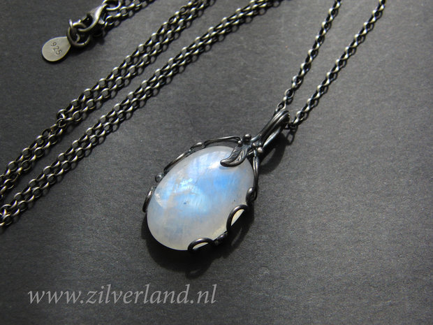 Handgemakte Edelstenen Ketting met Regenboog Maansteen