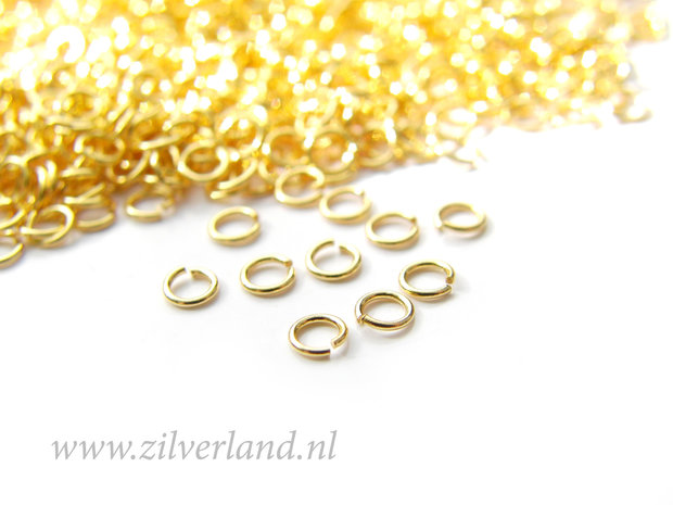 10 Stuks 0,50x3,20mm Sterling Zilveren Montageringen- Verguld