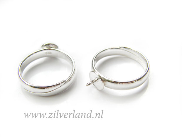 Sterling Zilveren Ring met Parelschotel met Pin
