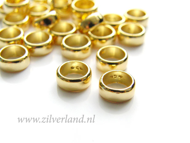 -1 Stuk Sterling Zilveren Spacer- Verguld