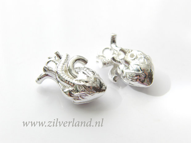 1 Stuk Sterling Zilveren Hanger- Orgaan Hart
