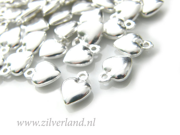 1 Stuk Sterling Zilveren Bedel- Hartje Zilverland- Zilveren Sieraden Onderdelen & Edelstenen Kralen