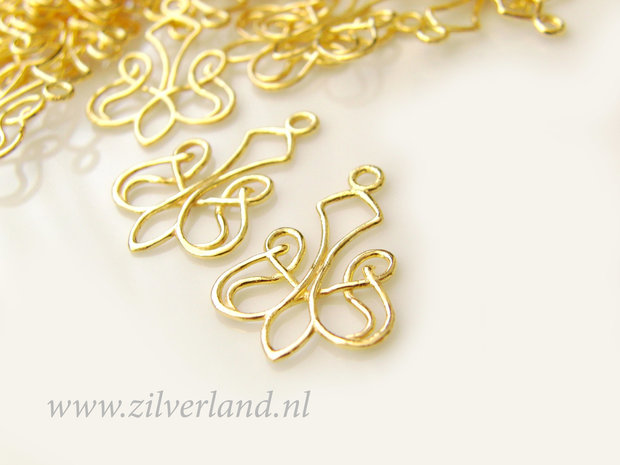 2 Stuks Sterling Zilveren Chandelier- Verguld