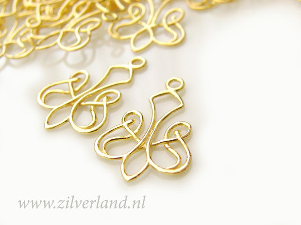 2 Stuks Sterling Zilveren Chandelier- Verguld