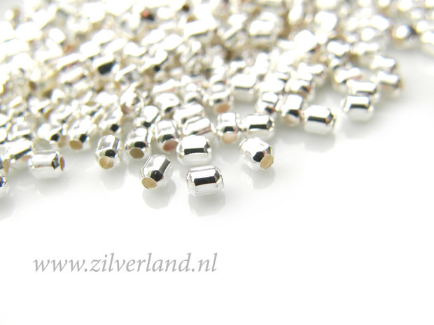 50 Stuks 2,5mm Sterling Zilveren Kralen- Kubus