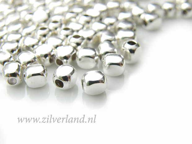 10 Stuks 5mm Sterling Zilveren Kralen- Kubus