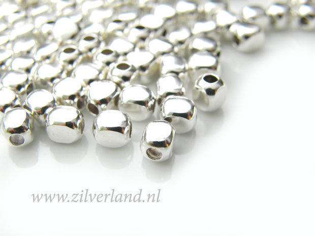 10 Stuks 5mm Sterling Zilveren Kralen- Kubus
