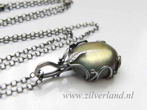 Zilveren Edelstenen Ketting met Labradoriet