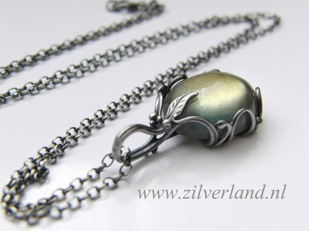 Zilveren Edelstenen Ketting met Labradoriet