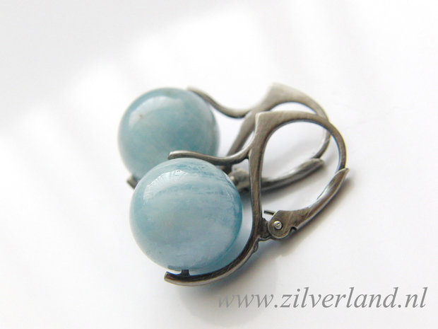Oorbellen met Aquamarijn