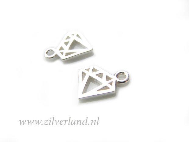 Sterling Zilveren Bedel- Diamant Klein