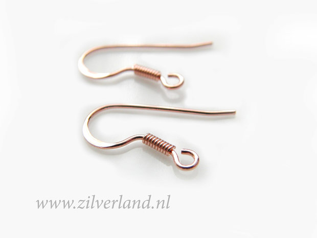 Sterling Zilveren Oorbelhaken- Rose Verguld