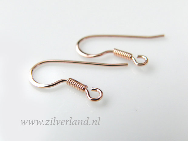Sterling Zilveren Oorbelhaken- Rose Verguld