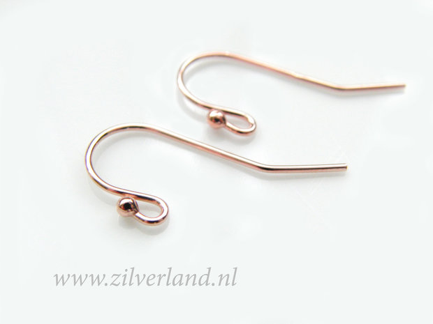 Sterling Zilveren Oorbelhaken- Rose Verguld