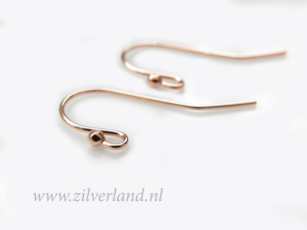 Sterling Zilveren Oorbelhaken- Rose Verguld