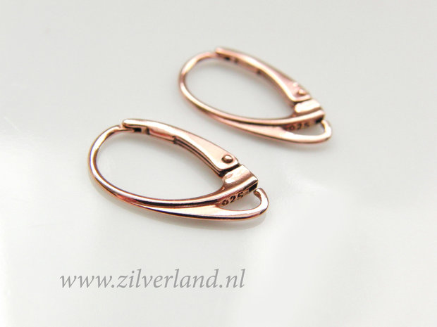 Sterling Zilveren Oorhaken- Rose Verguld