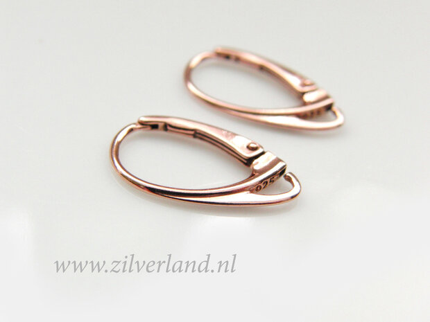 Sterling Zilveren Oorhaken- Rose Verguld
