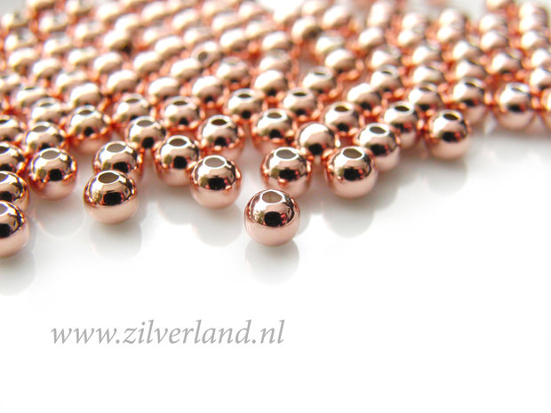 10 Stuks 4mm Sterling Zilveren Kralen- Rose Verguld
