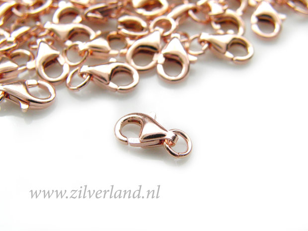 9mm Sterling Zilveren Lobsterslot- Rose Verguld