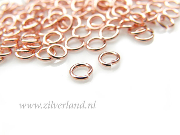10 Stuks 0,80x4,40mm Sterling Zilveren Montagering- Rose Verguld