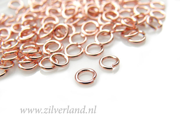 10 Stuks 0,80x4,40mm Sterling Zilveren Montagering- Rose Verguld