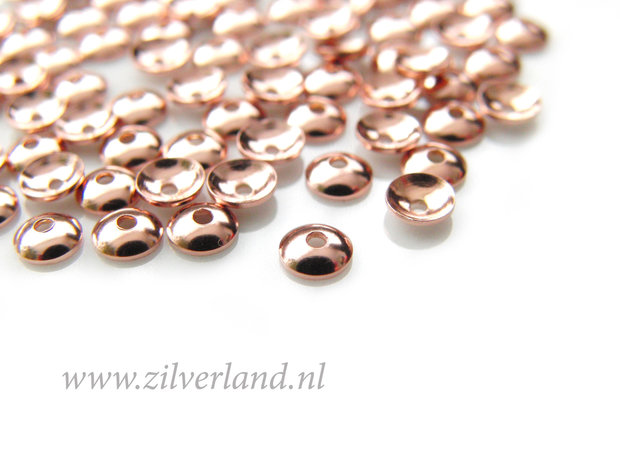 10 Stuks 4mm Sterling Zilveren Kralenkapjes- Rose Verguld