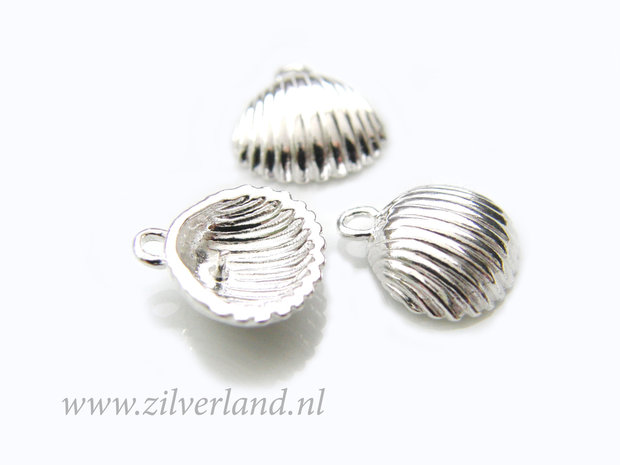 Zilveren Schelp Hanger met Pin – Voor Inlijmen van Parel