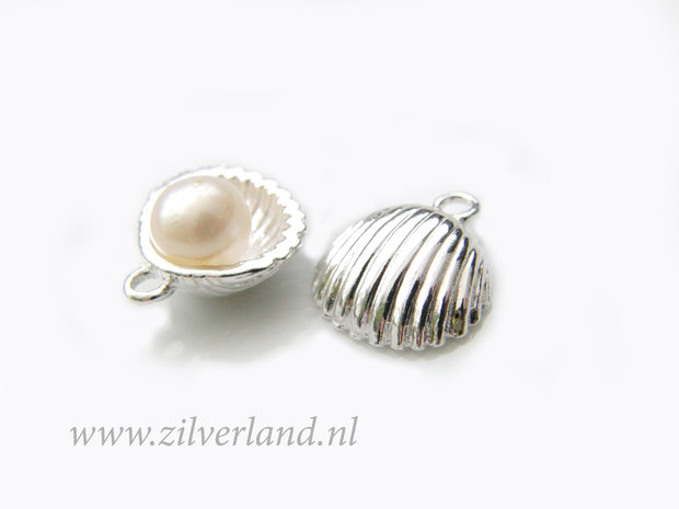 Zilveren Schelp Hanger met Pin – Voor Inlijmen van Parel