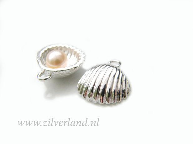 Zilveren Schelp Hanger met Pin – Voor Inlijmen van Parel
