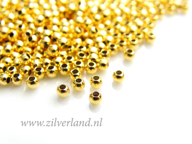 50 Stuks 2,5mm Sterling Zilveren Kralen- Verguld