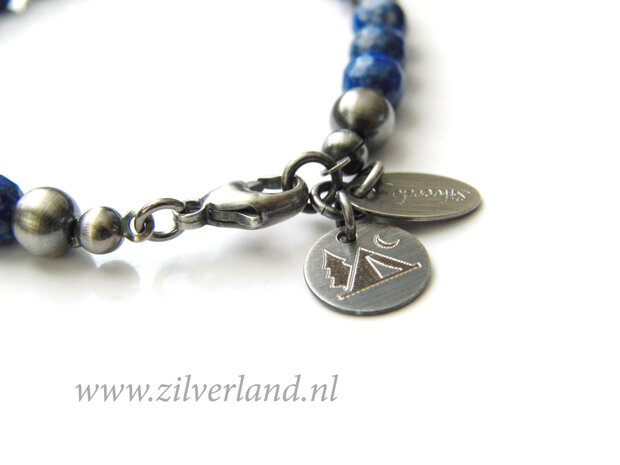 Handgemaakte Edelstenen Armband met Lapis Lazuli 