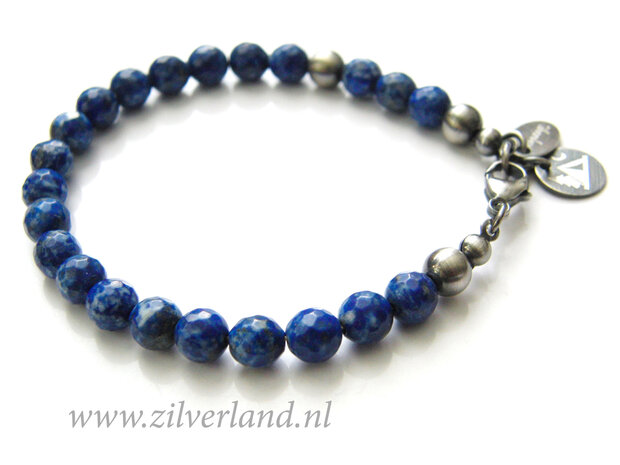 Handgemaakte Edelstenen Armband met Lapis Lazuli 