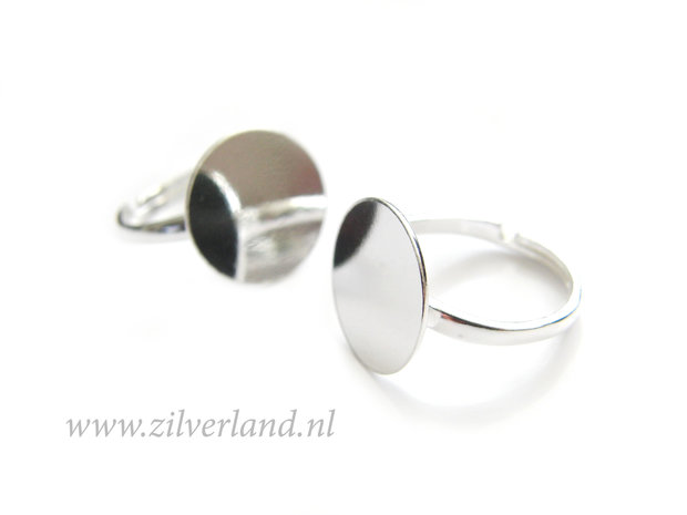 Sterling Zilveren Ring- 15mm Plaatje