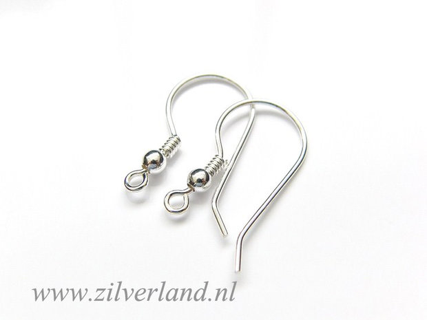 Sterling Zilveren Oorbelhaken met Balletje
