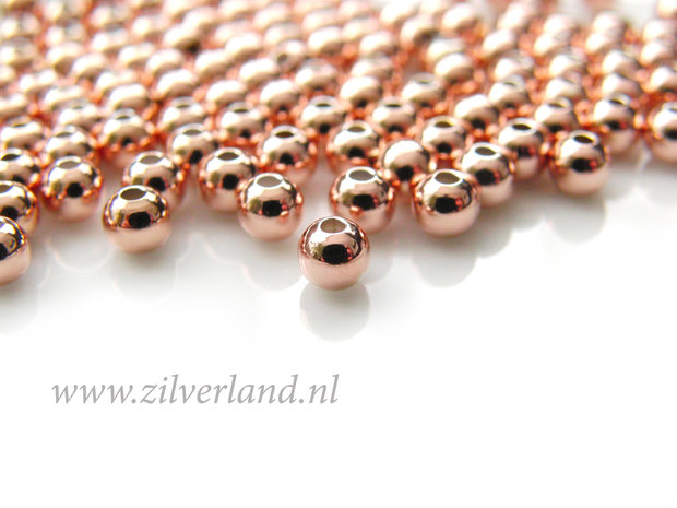 50 Stuks 4mm Sterling Zilveren Kralen- Rose Verguld