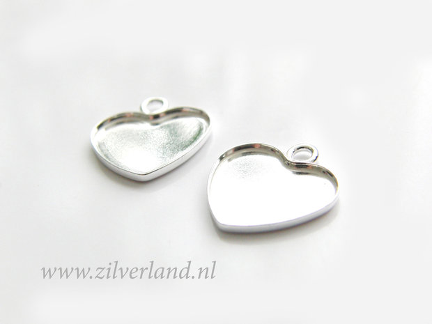 Sterling Zilveren Hanger voor Swarovski Hart Kristallen of UV Hars/Resin