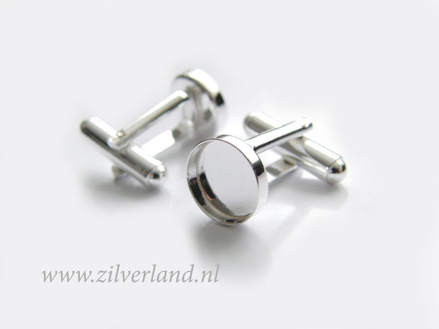 Sterling Zilveren Manchetknopen voor UV Hars/Resin of Cabochons