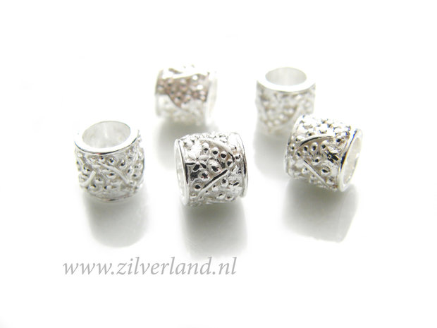 1 Stuk Sterling Zilveren Spacer- Takjes met Blaadjes
